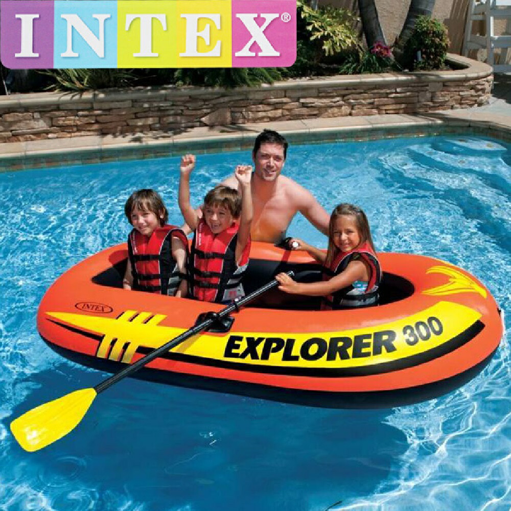 楽天市場 Intex エクスプローラー300ボートセット 58332 子供用ビニールプール ウキワ 水遊び インテックス 太陽コーポレーション