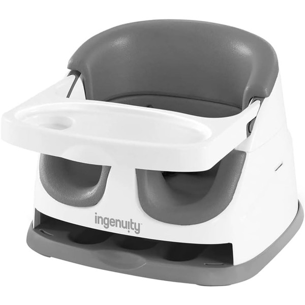 インジェニュイティ Ingenuity ベビーベース ベビーローチェア ベビーソファ【6ヶ月~】 ダイニングチェア用取付けベルト入り トレイ収納可 スレート 11576