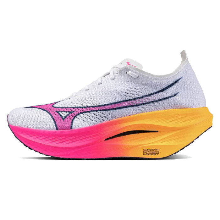 Mizuno ミズノ ランニングシューズ ウエーブリベリオンプロ3 メンズ 2E ホワイト/ピンク/オレンジ U1GD253311