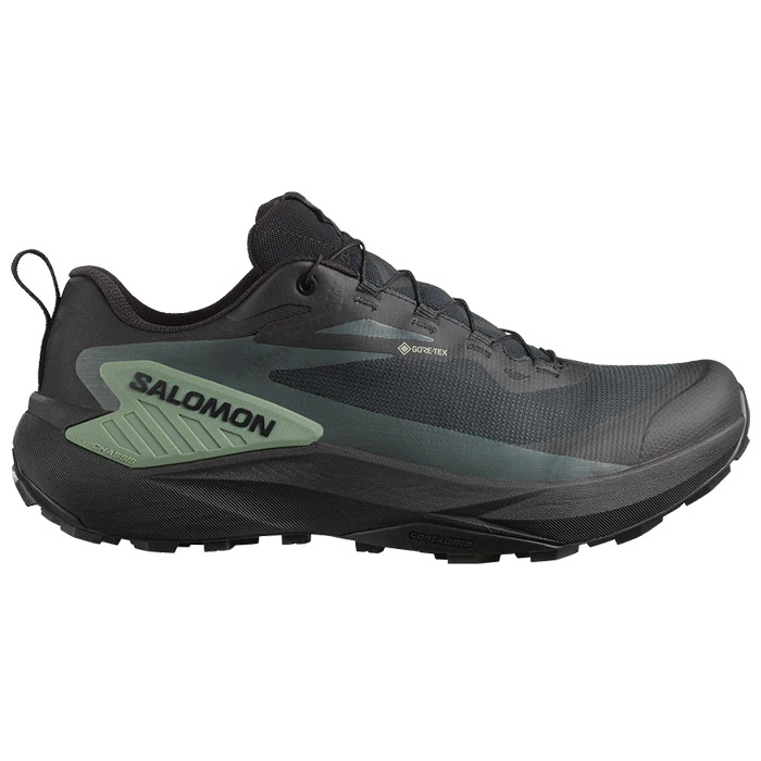 SALOMON サロモン トレイルランニングシューズ GENESIS GORE-TEX メンズ 防水 Black / Agave Green / Urban Chic L47518700｜太陽スポーツ Trip店