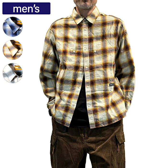 GRIP SWANY グリップスワニー フランネルシャツ BRUSHED CHECK SHIRTS ブラッシュドチェックシャツ メンズ コットン GSMSH-071