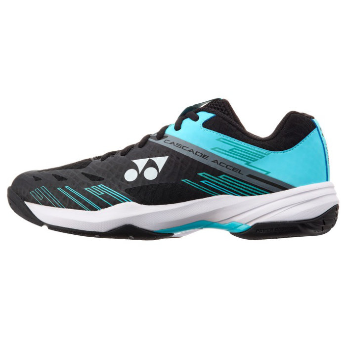 YONEX ヨネックス バドミントンシューズ パワークッションカスケードアクセルワイド 4E ブラック／アイスブルー SHBCA1W｜太陽スポーツ Trip店