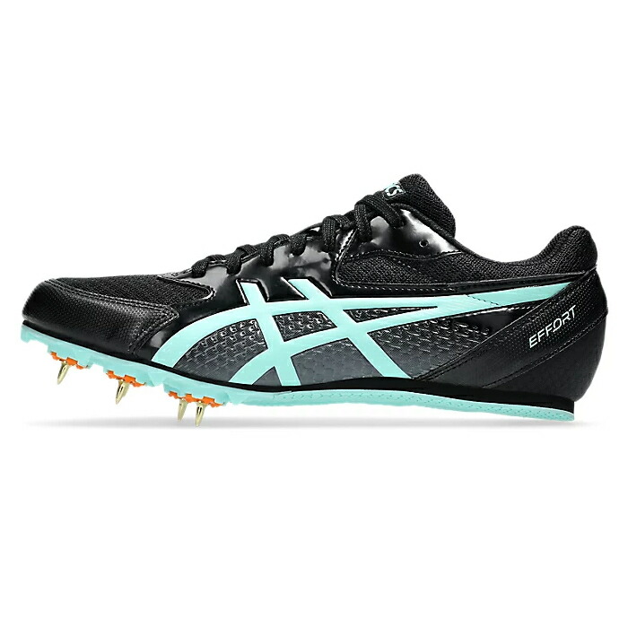 asics アシックス 陸上スパイク EFFORT 13 STANDARD ブラック/ミント 100m～1500m ハードル 走幅跳 三段跳 棒高跳 1093A167.004