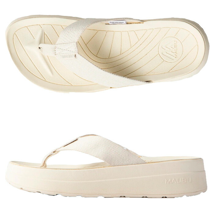 MALIBU SANDALS マリブサンダルズ トングサンダル サーフライダープラットフォーム レディース OFF-WHITE/OFF/WHITE 快適なフィット感 アーチサポート MSP080006