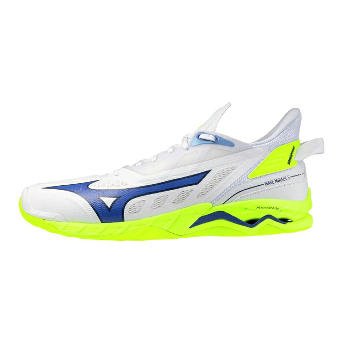 Mizuno ミズノ シューズ ウエーブミラージュ5(ハンドボール) ユニセックス 2E相当 合成繊維 人工皮革 合成底 ホワイト×ブルー X1GA2350_pp|太陽スポーツ Trip店