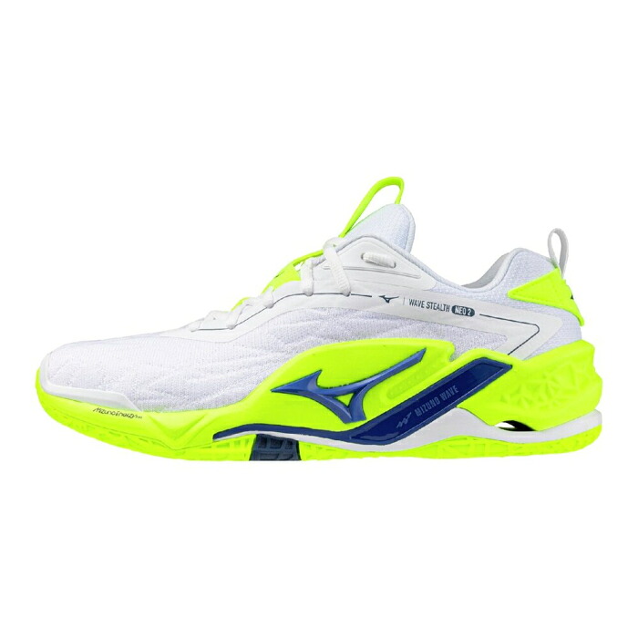 Mizuno ミズノ シューズ ウエーブステルス NEO2(ハンドボール) ユニセックス 2E相当 合成繊維 人工皮革 合成底 ホワイト×ブルー X1GA2400_pp