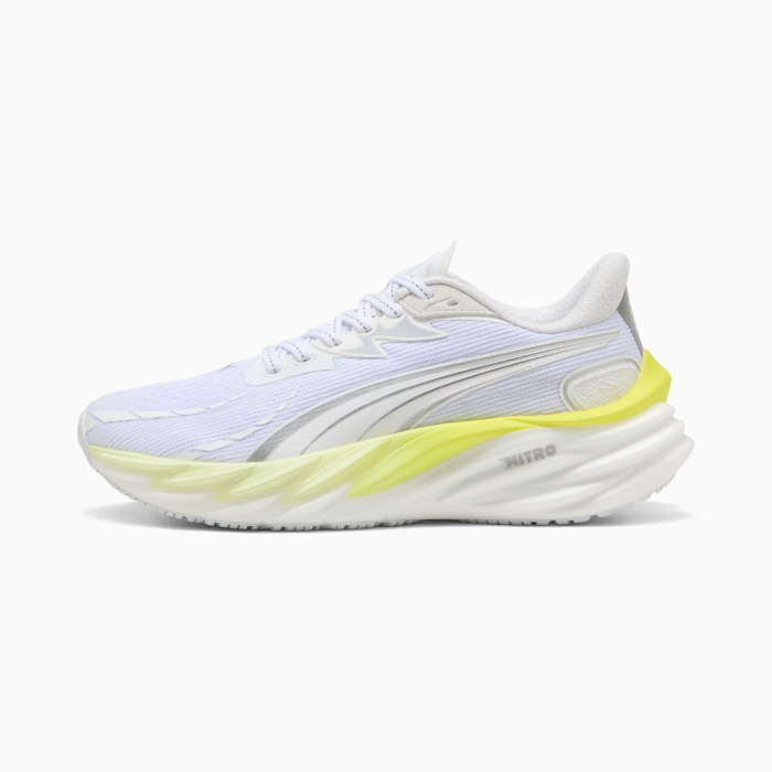 PUMA プーマ ランニングシューズ レディース ヴェロシティ ニトロ 4 マラソン ジョギング トレーニング 反発性 PUMA White-Apple Spritz 311141-12｜太陽スポーツ Trip店