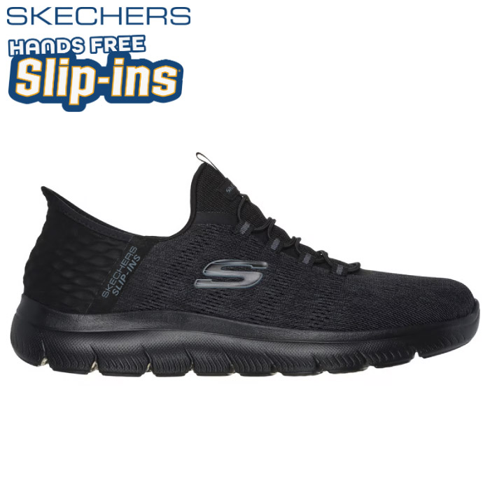 メンズ ハンズフリー スニーカー SKECHERS スケッチャーズ シューズ スリップインズ サミッツ キー ペース ワイド幅 ブラック 232469W-BBK