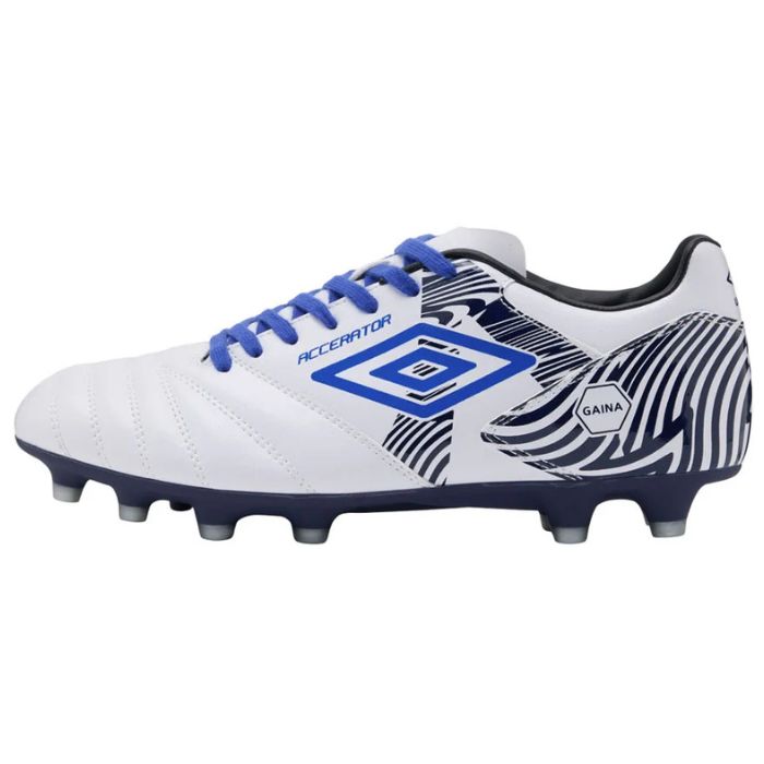 umbro アンブロ サッカースパイク アクセレイタ- +GAINA HG ガイナ メンズ ホワイト/ブルー/ネイビー フットサル フットボール UF6SCSB1M