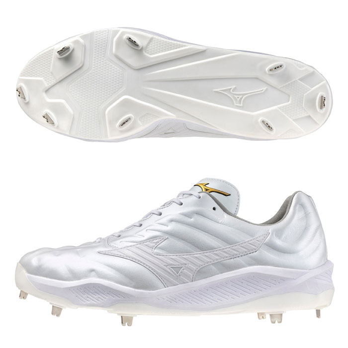 MIZUNO ミズノ クッションレボプロ 野球 ソフトボール スパイク 埋込み 金属固定式 2024年春夏 ホワイト 11GM243001|太陽スポーツ Trip店