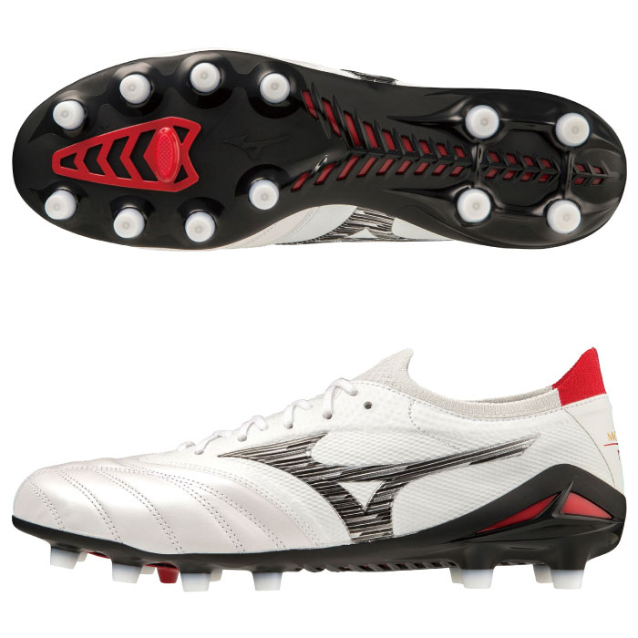 MIZUNO ミズノ モレリアネオ4 β JAPAN サッカースパイク 天然皮革 日本製 天然芝 土 人工芝 スーパーホワイトパール/ブラック P1GA234009｜太陽スポーツ Trip店