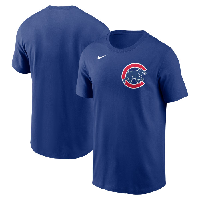 NIKE ナイキ MLB 半袖Tシャツ メンズ シカゴ・カブス ヒューズ ワードマーク コットンティー 青 ブルー 正規品 N199-4EW-EJ-0U5