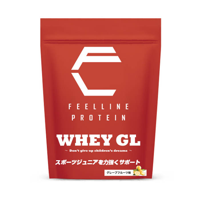 FEELLINE フィールライン WHEY GL スポーツジュニア向け ホエイ プロテイン グレープフルーツ味 国内製造 エラスチン配合 WPI製法
