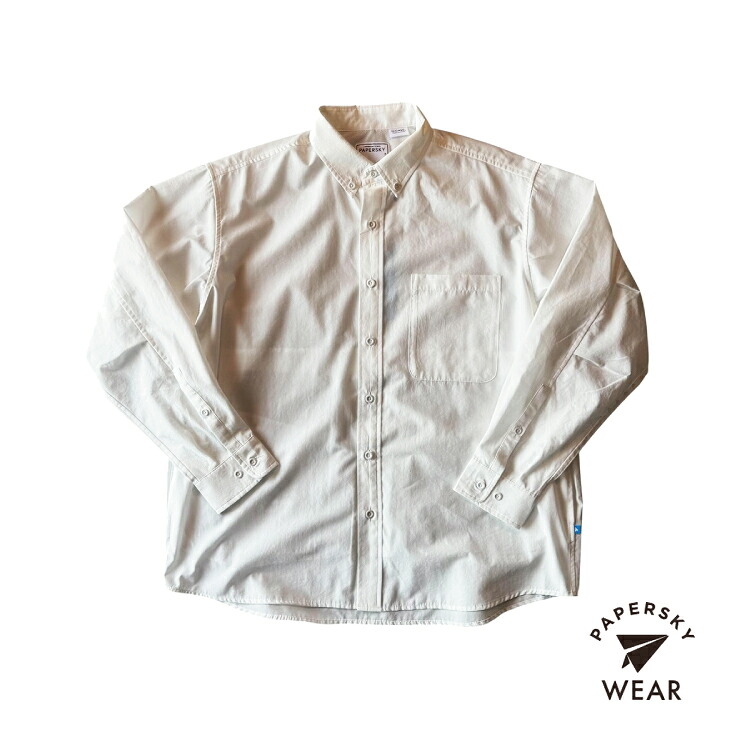 PAPERSKY ペーパースカイ HIKE&BIKE CAVE BIG SHIRT - WHITE ハイク＆バイク ケイブ ビッグシャツ ホワイト｜太陽と山 野外道具店 12,848円