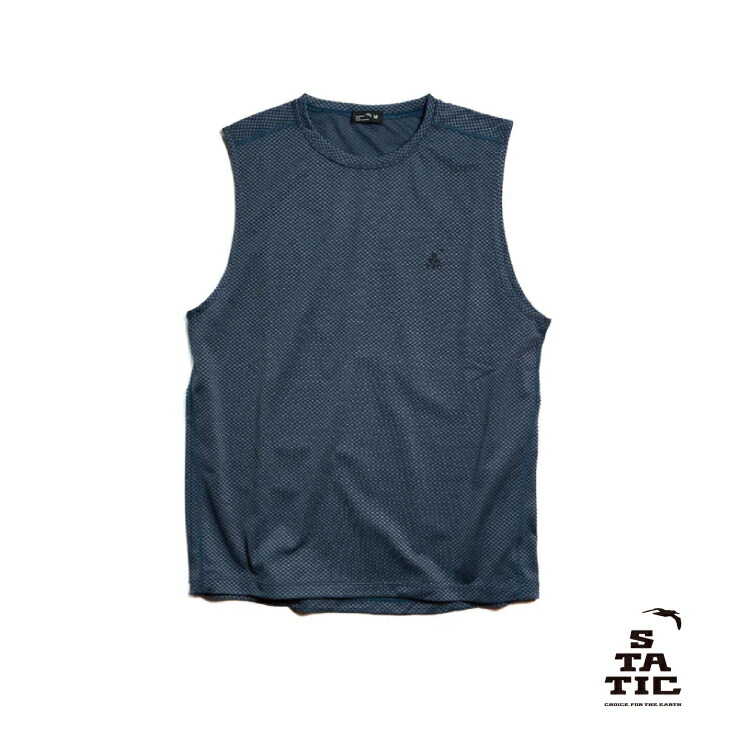 STATIC スタティック Adjust Sleeveless Shirts - Blue Berry アジャスト スリーブレス シャツ - ブルーベリー ノースリーブTシャツ ユニセックスモデル XS/S/M/L/XLサイズ