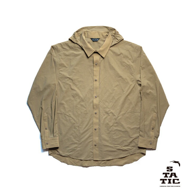 STATIC スタティック Merced River Hood Shirts - Straw マーセド リバー フード シャツ - ストロー