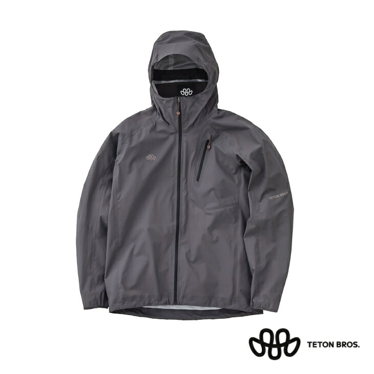 Teton Bros. ティートンブロス Feather Rain Jacket Gunmetal 鳥毛 レインジャケット 火器金属元素 レインウェア GENDERLESS ユニ一発やる