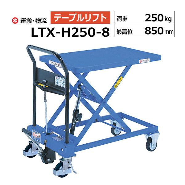 をくだ屋技研 リフトテーブルキャデ テーブルリフト 手動式 LTX-H250-8 最大積載質量250kg｜スチールラック物流機器の太陽設備