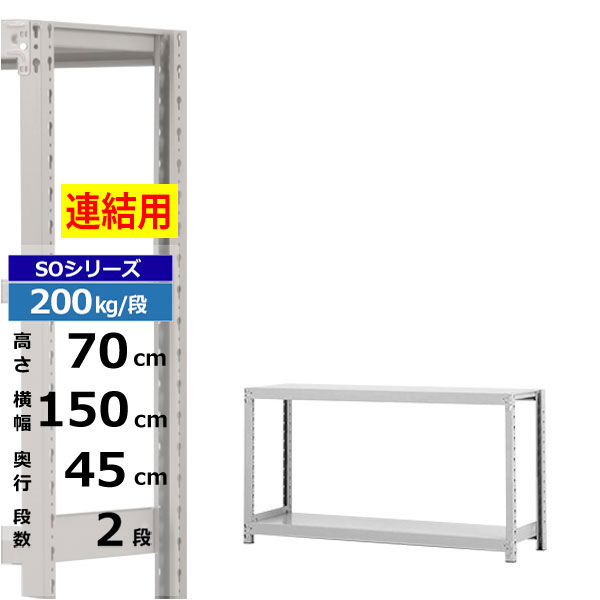 【クーポン券あり】スチール写真仕合わせ 幅150 奥ぶかさ45 高さ70 2段 白いこと薄墨色 増連堅苦しさ 200kg/段 SO続きものお役目用 スチール写真棚 雄捻子受け答え 軽中量棚 仕合わせ 棚 納める棚 納めるラックオープンラック スチールシェルフ 取り片づける棚 貨物輸送無料