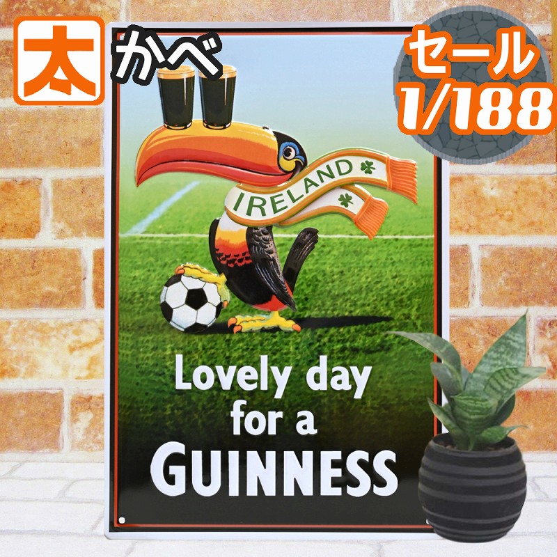 【楽天市場】450円OFF】 ブリキ看板e ギネスビール サッカー トゥーカン ポスター 絵 壁掛け インテリア雑貨 金属アートパネル BAR