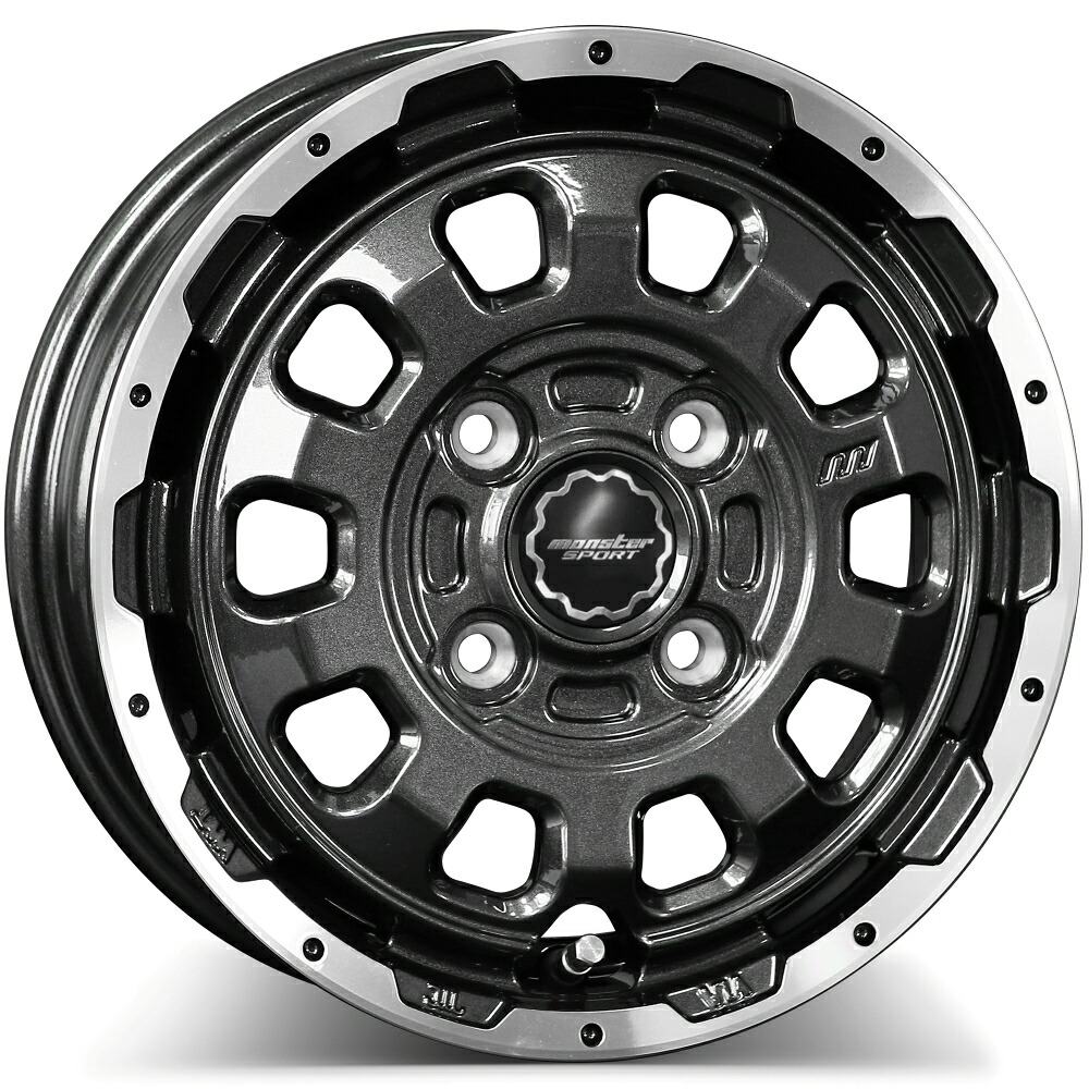 【楽天市場】MONSTER SPORT GX10T アルミホイール 12inch×4.0B ガンメタ 683100-3942MB 1本：タジマ ...