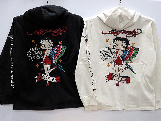Ed Hardy × BETTY BOOP 共同研究天竺ZIPパーカー エドハーディー×ベティ トップス-メンズファッション-パーカー