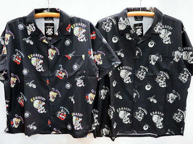 Ed Hardy　総柄半袖シャツ　エド・ハーディー edhardy