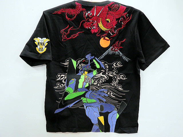 エヴァンゲリヲンＸ錦コラボ 半袖Ｔシャツ　初号機VS赤龍　刺繍 EVA×NISHIKI