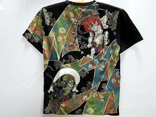 華鳥風月　和柄Tシャツ長袖 風神雷神刺繍 楽天市場】華鳥風月 和柄長袖Tシャツ 風神雷神刺繍 : takafuku 1915