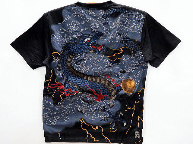 絡繰魂 和柄　半袖Tシャツ　青龍雷雲　カラクリ魂