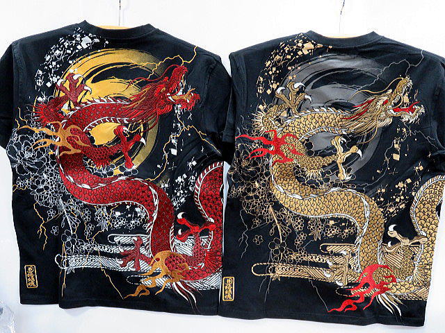 絡繰魂 粋 龍神降臨　刺繍　半袖Tシャツ