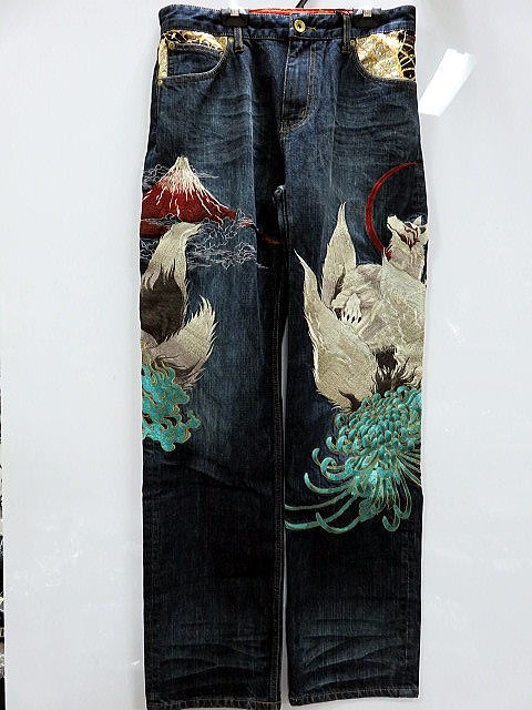 楽天市場】絡繰魂 粋 デニムパンツ 狼迫撃 総刺繍 カラクリ魂