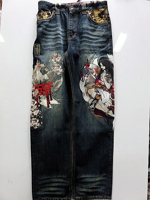 絡繰魂 抜刀娘 和柄 デニムパンツ 穂乃香 KARAKURI カラクリ魂 楽天