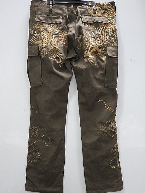 楽天市場】絡繰魂 カラクリダマシイ 和柄 カーゴパンツ メンズ 総刺繍