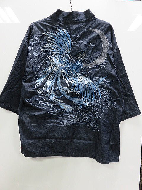 絡繰魂 デニム法被 鳳凰 和柄 ハッピ カラクリ魂|takafuku 1915 店