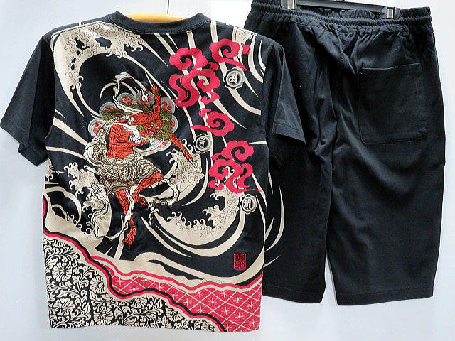 楽天市場】絡繰魂 カラクリ魂 和柄 半袖パーカー・ハーフパンツ上下