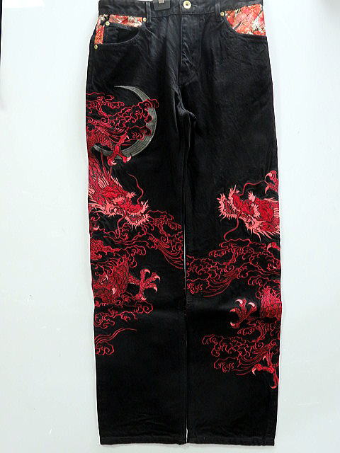 楽天市場】粋 古ノ龍デニムパンツ 絡繰魂 253245 和柄 ジーンズ 和風