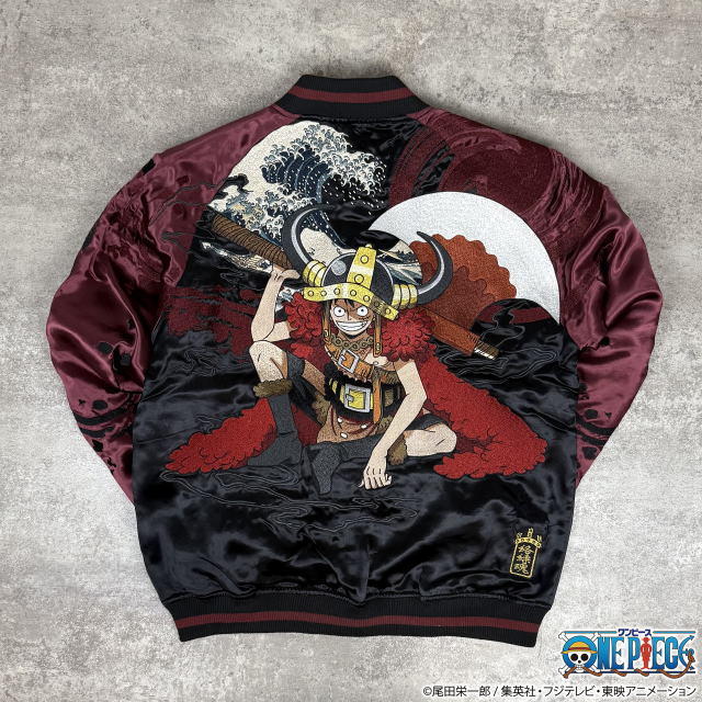ONE PIECE X 絡繰魂 　ルフィ(エルバフ)リバーシブルスカジャン　ワンピース　カラクリ魂 KARAKURI｜takafuku 1915 店