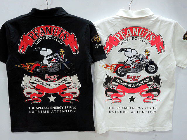 Flag Staff Ｘ PEANUTS　アメカジ 半袖ポロシャツ　SNOOPY'S BIKE　スヌーピー　SNOOPY　フラッグスタッフ