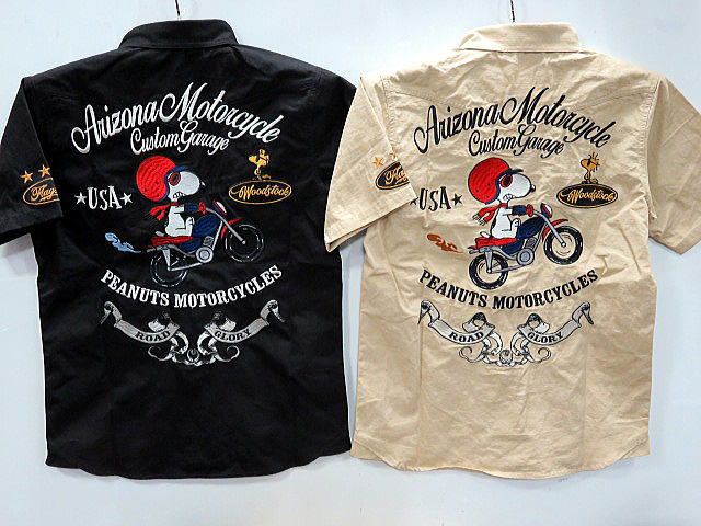 Flag Staff  ＸPEANUTS アメカジ 半袖プルオーバー SNOOPY\u0027BIKE 信号旗原材料×おせっかい