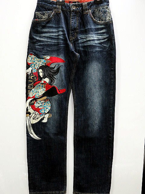 楽天市場】絡繰魂 抜刀娘 和柄 デニムパンツ 穂乃香 KARAKURI カラクリ