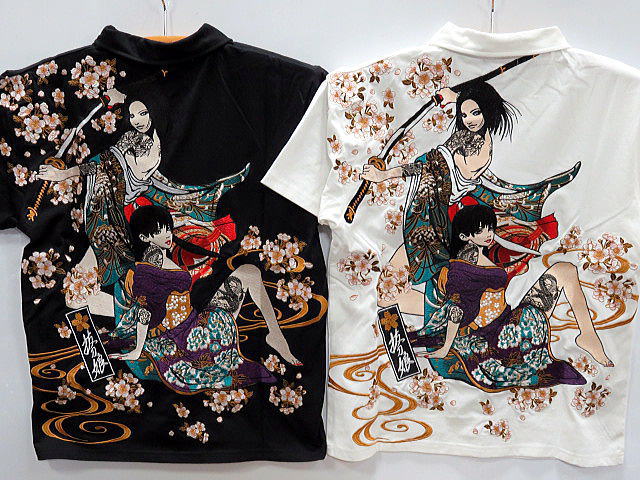 抜刀娘　妃那 ・結愛 金魚半袖ポロシャツ　絡繰魂 楽天市場】抜刀娘 妃那 ・結愛 金魚半袖ポロシャツ 絡繰魂 : takafuku