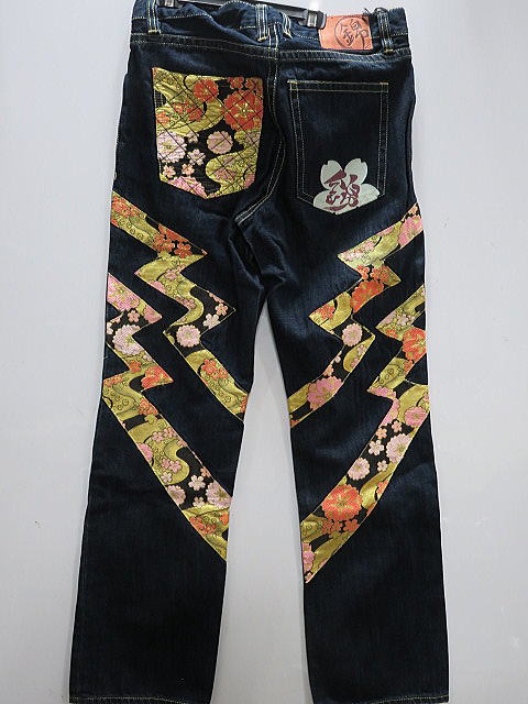 錦　和柄　デニムパンツ　硫化ピグメント刺子カラーデニムパンツ　NISHIKI 楽天市場】錦 和柄 デニムパンツ 硫化ピグメント刺子カラーデニム