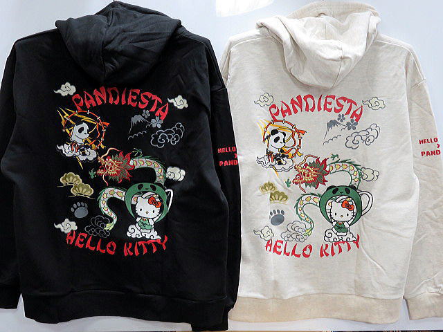 大きいサイズ Hello Kitty × PANDIESTAJAPAN 風雷神フルZIPパーカー ハローキティ×パンディエスタ|takafuku 1915 店