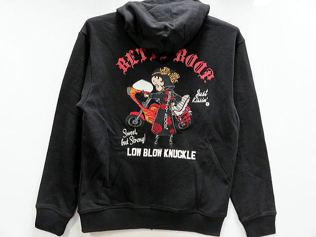 BETTY BOOP ×  LOW BLOW KNUCKLE   北部人BETTY盛りだくさんZIPパーカー ローブローナックル X ベティ メンズファッション-トップス-パーカー