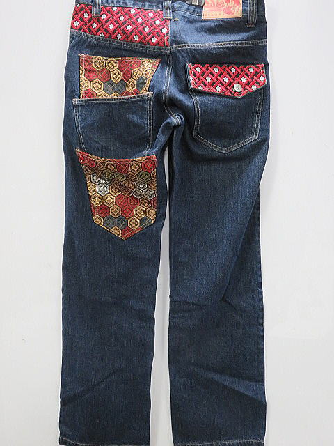 楽天市場】錦 和柄 デニムパンツ 硫化ピグメント刺子カラーデニム