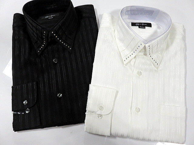 日本製　ドレスシャツ ストライプ　ラメ系 楽天市場】日本製 ドレスシャツ ストライプ ラメ系 : takafuku 1915