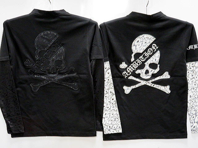 BE AMBITION   スカル レオパード柄レイヤードVネック長袖Tシャツ 　ビーアンビション メンズファッション-Tシャツ・カットソー