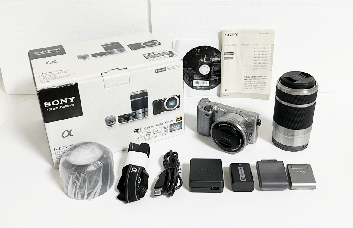 【シャッター回数約4033(自社調査)】SONY(ソニー) ミラーレス一眼カメラ α NEX-5RY ダブルズームレンズキット [シルバー] 【中古】【良い】送料無料｜高上屋