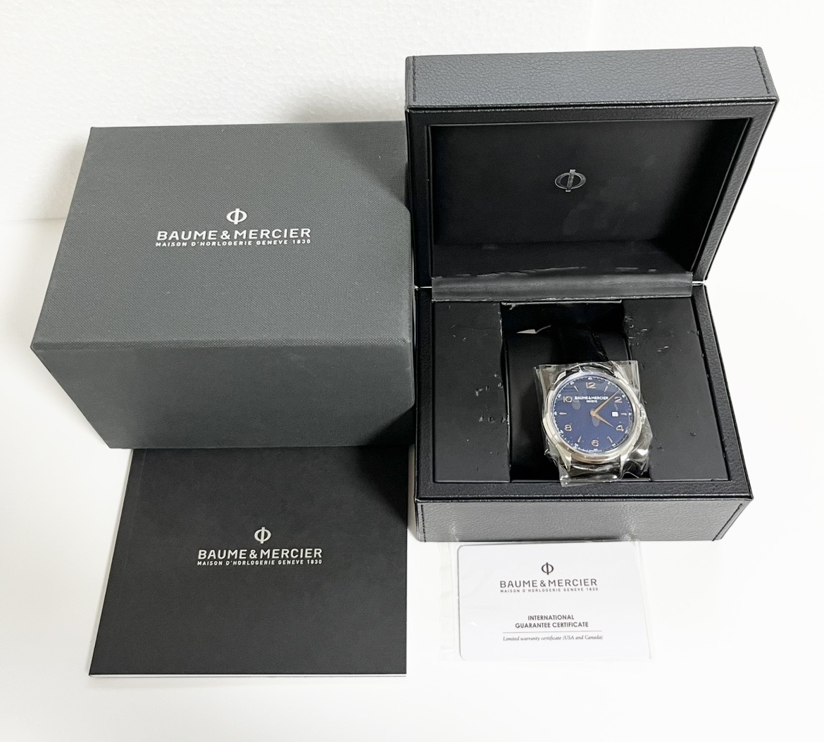 BAUME＆MERCIER ボーム&メルシェ 腕時計 Clifton クリフトン M0A10420 メンズ クォーツ 50m防水 青 ブルー 【未使用品】【ほぼ新品】【電池交換済】｜高上屋